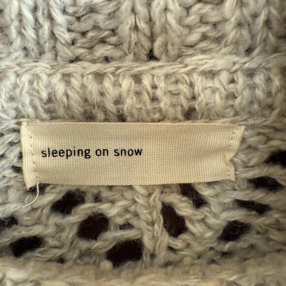 SLEEPING ON SNOW | Anthropologie Eldora Open Weave Cream Turtleneck | Small - Picture 5 of 7